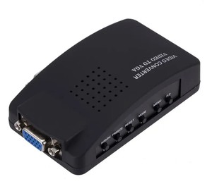 Adaptador convertidor de S-Video compuesto RCA AV de EE. UU. A VGA Pantalla ANCHA Video AV compuesto a Vga