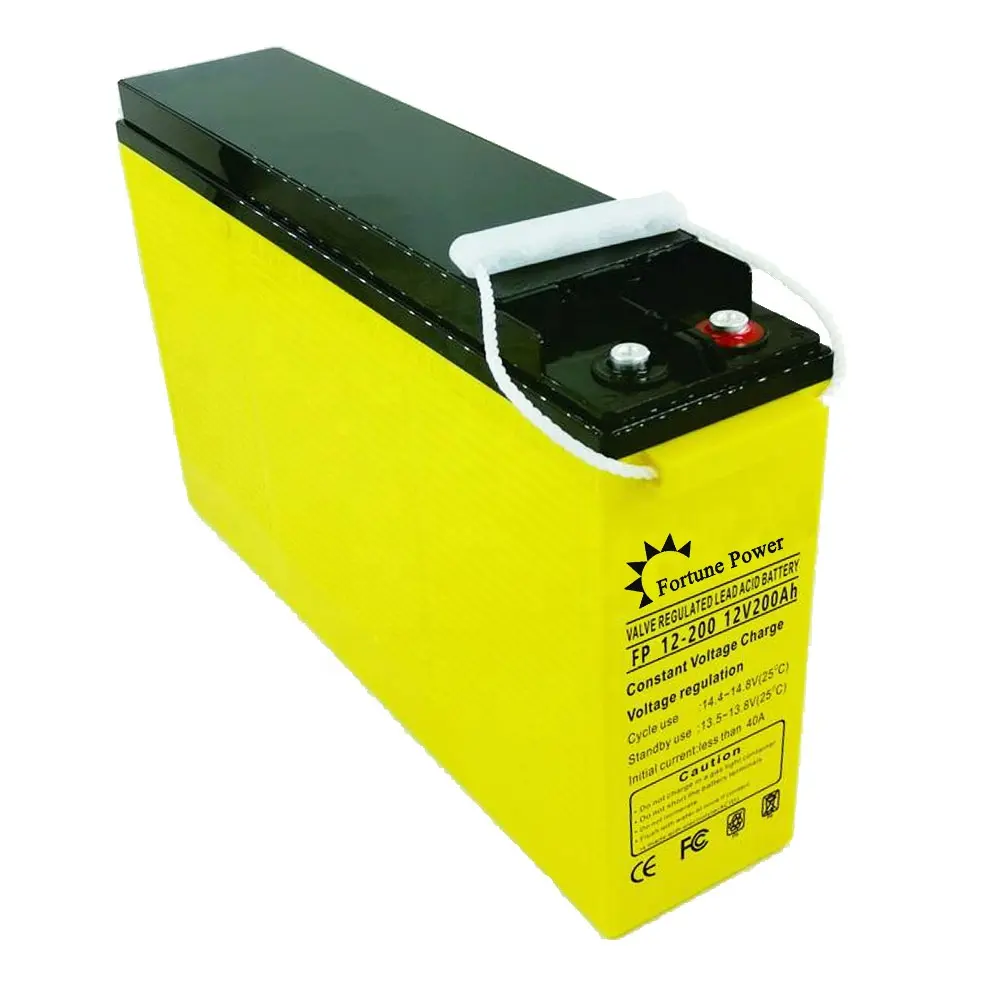 Batterie solaire 30kw Batterie gel 12v 200ah meilleure batterie pour le stockage de l'énergie solaire