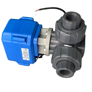 TOYI MO AC/DC9-24智能阀AC220V三通聚氯乙烯电动球阀，带黄铜水和气体电驱动 - Product Image 3