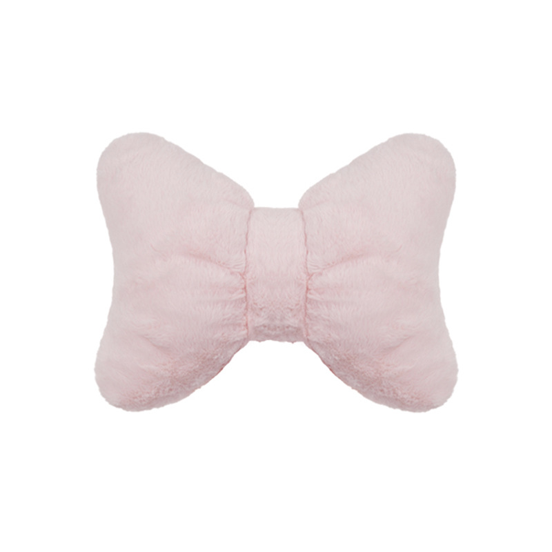 Support lombaire rose en fourrure de lapin