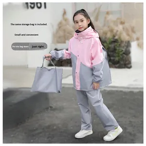 Trường tiểu học sinh viên không thấm nước đầy đủ-chia Áo Mưa Quần đặt trẻ em của mưa cho Poncho cho cho chàng trai cô gái bán buôn - Product Image 4