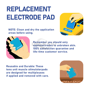 Tùy Chỉnh Electrodosd <span class=keywords><strong>Pad</strong></span> Massage Tự Dính Hàng chục <span class=keywords><strong>Pad</strong></span> Nút Hàng chục 5x5 Cm Điện Cực Miếng Đệm Thay Thế Electrotherapy Dính Vá - Product Image 4