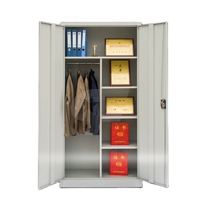 Armoire à vêtements de style industriel à deux balançoires en acier et fer Design simple pour l'école, la salle de sport, l'hôpital et l'atelier - Product Image 1