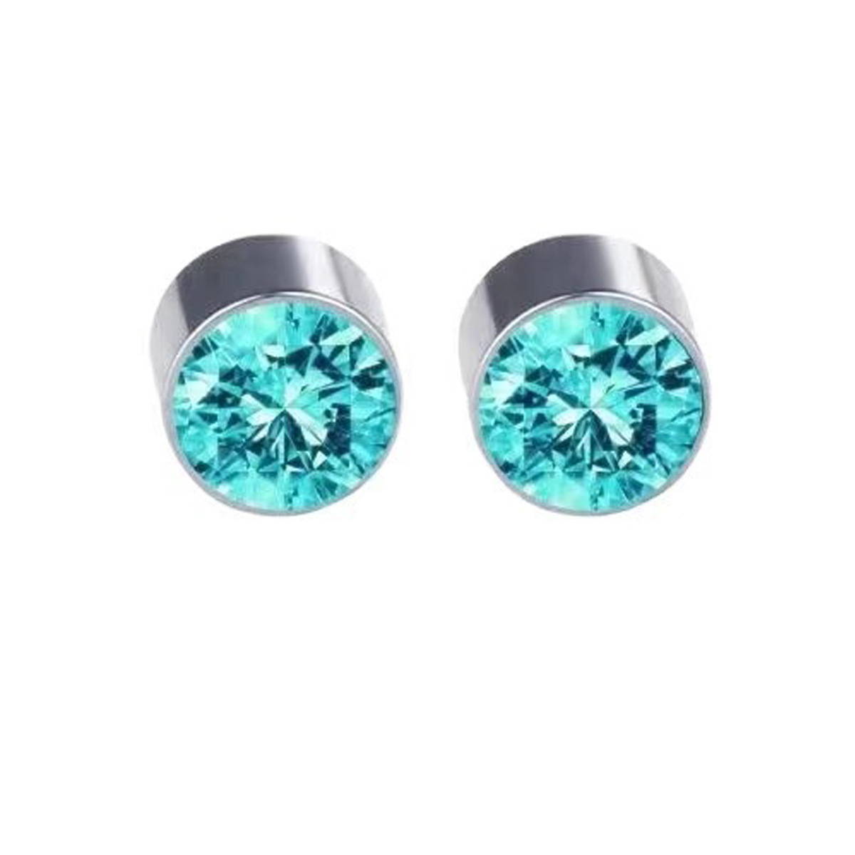 Lake blue 1 pair 6mm