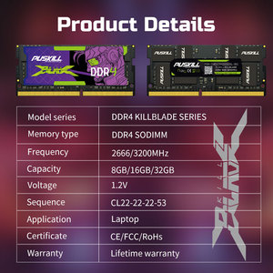 KILLBLADEシリーズDDR4 8gb 16gb 32gb 2666MHz 3200MHz 1.2V DDR4 Ram for Gaming Computer Pc - Product Image 2