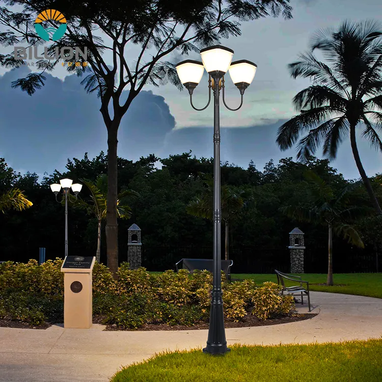 Longue durée de vie moderne extérieur étanche pour jardin lampe parc Public Post Top éclairage tout en un Led solaire jardin lumière