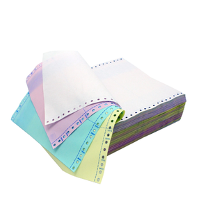 Rollo de papel sin carbón continuo de embalaje personalizado OEM 55 Gsm papel sin carbón de 4 capas para ordenador con diferentes colores