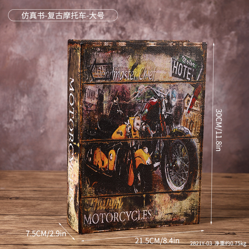 2821Y-03 Simulation Book - Retro Motorcycle - Large Size