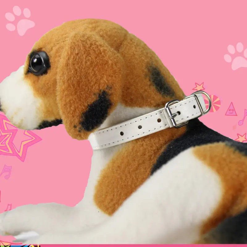 Explosive dog collar suitable for small dogs high-quality PU leather pet collar Soft double leather collar