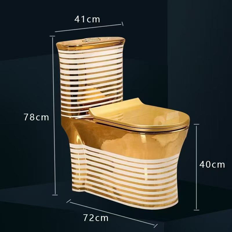 Toilette à rebord doré modèle C, espacement des trous de 400 mm