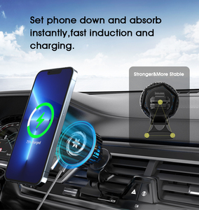 Multifunktions 2 in 1 Eingebauter Eis kühl sensor Smart 15W Magnetic Wireless Auto ladegerät Halterung für iPhone 14/13 Auto Entlüftung - Product Image 4