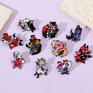 Dễ Thương Phim Hoạt Hình Kim Loại Pin Movie Nhân Vật Hazbin Khách Sạn Bán Buôn Anime Mềm Cứng Men Ve Áo Pin Cho Khuyến Mãi - Product Image 2