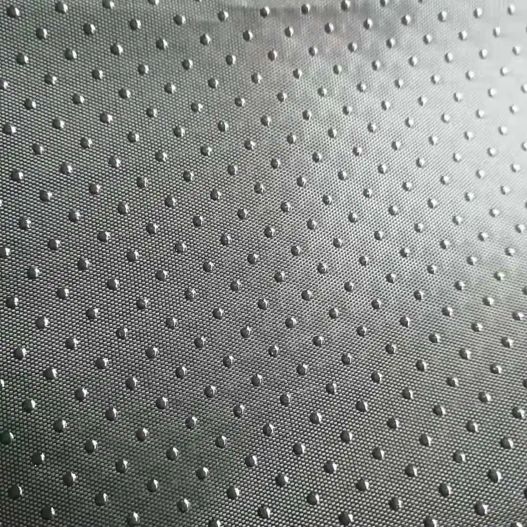 LS868 210d Oxford panno silicone gocciolamento rivestimento in plastica tessuto antiscivolo dot plastica pet mat yoga mat tessuto tappetino auto