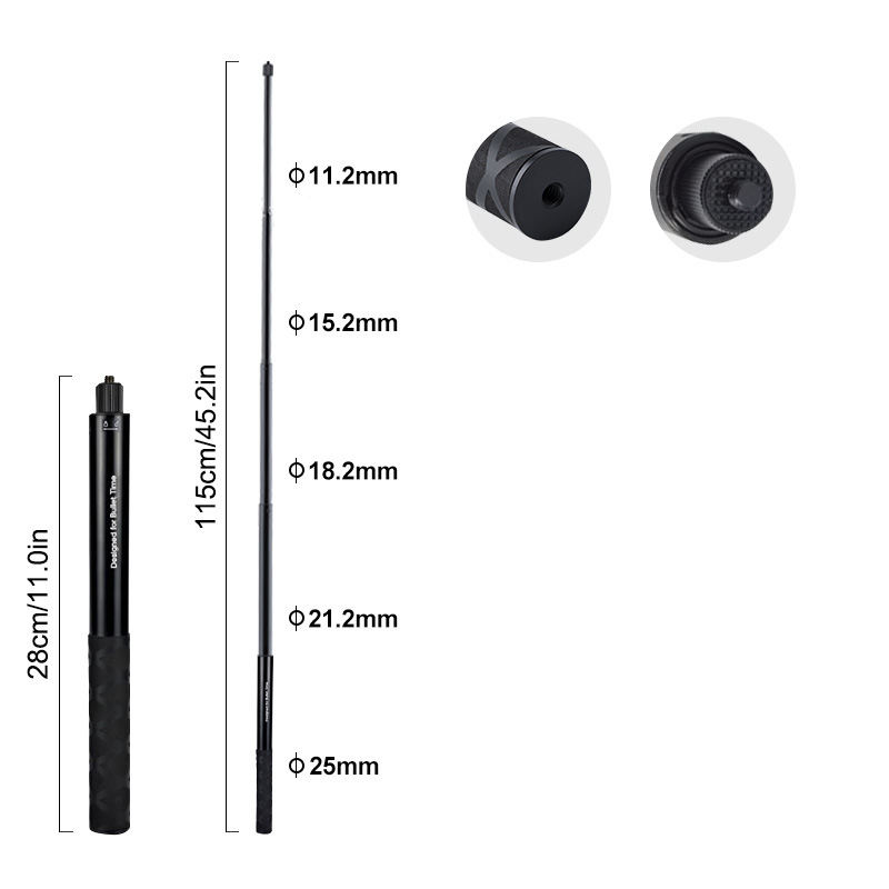 Tuyau excentrique noir de 1,2 m