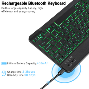 RGB BT Combo tastiera e Mouse ricaricabile Wireless Blue-tooth Mouse tastiera e Mouse retroilluminati russi spagnoli - Product Image 4