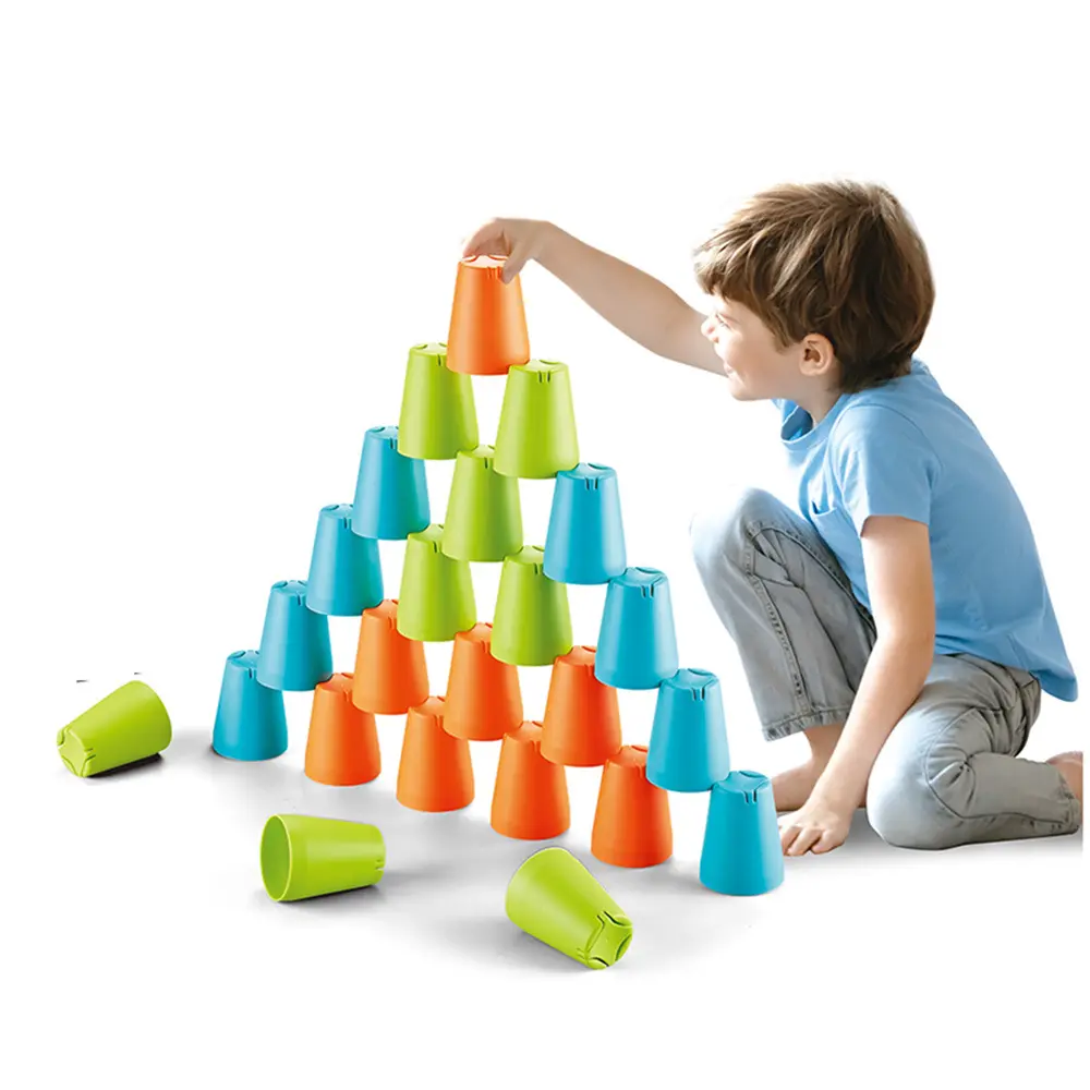Jogos Educativos por atacado para Construção de Brinquedo de Velocidade Jogo de Empilhamento de Copo de Plástico Copo de Empilhamento Rápido