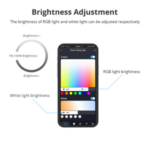 Zemismart 34W akıllı WiFi LED tavan lambası CCT RGB renkli arka işık Alexa Google ev Tuya çift katmanlı dim akıllı ev - Product Image 5