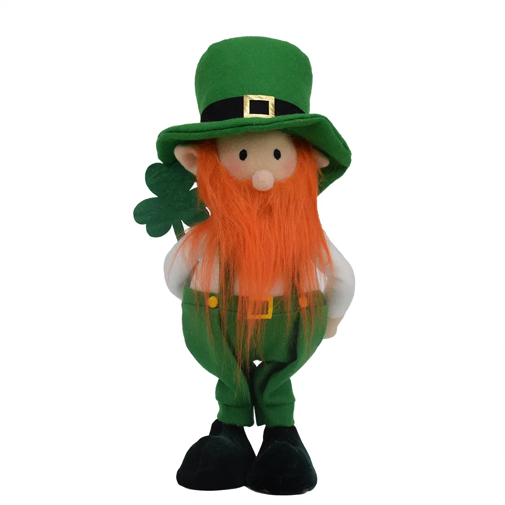 2024 San Paddy's Day St Patricks decorazioni per la casa Nisse elfo verde farcito ornamenti iridati graziosi Leprechaun Shamrock