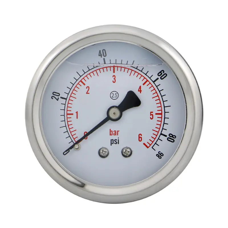 Nuevo medidor de presión de silicona de glicerol personalizado, medidor de presión de aceite de combustible axial de precisión 2.5%