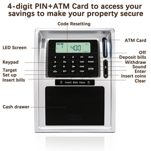 Smtsd חם מכירת ילדים atm פיגי בנק צעצוע טביעת אצבע סיסמא בטוח עבור בנים ובנות