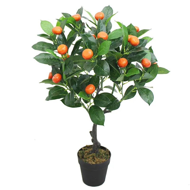 Venda pequena árvore artificial de laranja, plantas para decoração caseira, árvore de frutas falsas, bonsai para centro de compras