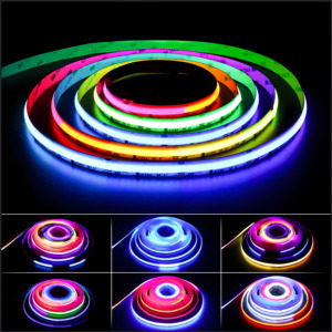 Yüksek parlaklık rüya renk Cob <span class=keywords><strong>Led</strong></span> şerit 576D 12/<span class=keywords><strong>24V</strong></span> sihirli renk adresli Rgb Rgbic Cob <span class=keywords><strong>Led</strong></span> şerit ışık