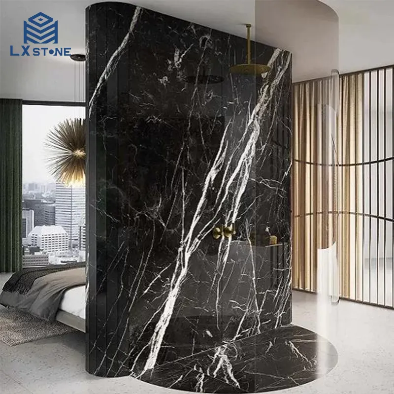 Chine Nero Marquina carrelage en marbre sol et mur, sol en carrelage en marbre, carrelage en marbre pour sol de salle de bain et carrelage mural