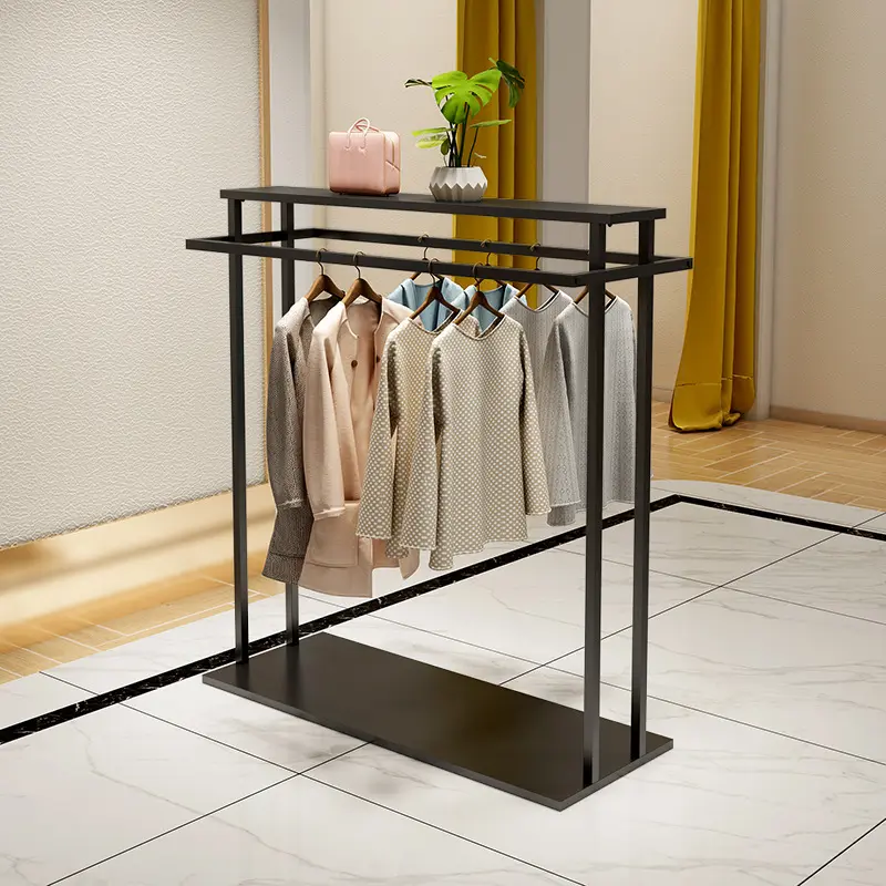 Metal clothes retail shop interior design garment store furniture display hanger women clothing rack