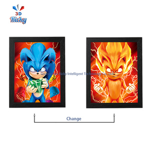 Ricky 3D phim hoạt hình Áp phích màu xanh Speedster 3D nhựa tường nghệ thuận-sonic lấy cảm hứng từ PET Craft với Vòng Vàng hiệu ứng cho chơi game phòng trang trí nội thất - Product Image 4