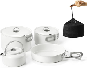 Xách tay cookwar Ấm đun nước và không dính Bộ đồ ăn ngoài trời đặt Frying Pan và chậu chảo cho cắm trại và du lịch nhà bếp cookset - Product Image 6