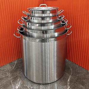 Daosheng New Arrival Custom Logo Stainless Steel 304 Rice Bucket Hotel Restaurant Commercial Cooking <strong>Pot</strong> Set <strong>Size</strong> Soup <strong>Pot</strong>