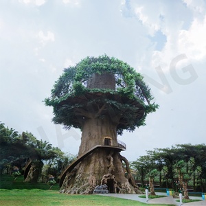 工場カスタム人工木巨大な生命の木屋外造園のための大きな芸術の木は現実的なツリーハウスを作る