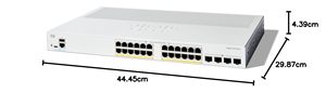 4 SFP Fiber portlu C1300-24T-4G 24 Port 1Gbps ağ anahtarı, katman 2/katman 3 yönetilen, QoS, VLAN desteği - Product Image 5