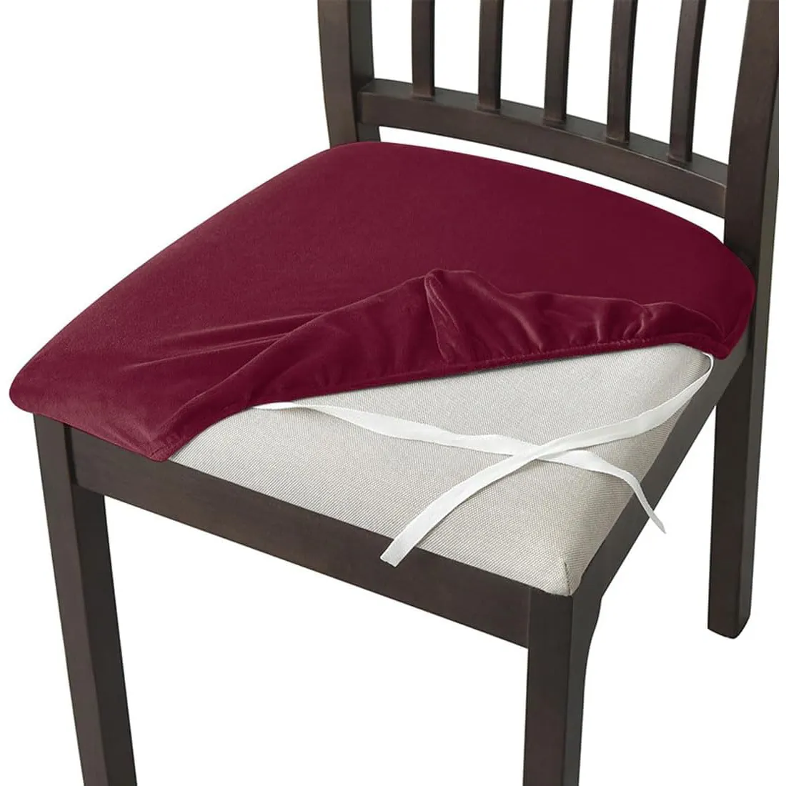 Housse de siège de chaise de protection de meubles de couleur unie en velours de renard argenté Protecteur de chaise extensible de taille universelle