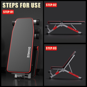 2024 High Quality Adjustable Steel <strong>Tube</strong> Dumbbell Stool Suitable for Home Use Foldable Sit up and Fitness Stool Customizable logo - Product Image 6