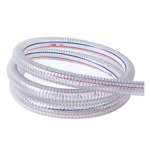 Esnek şeffaf PVC su pompası emme hortumu Spiral çelik tel takviye bahar hortum ile pürüzsüz yüzey - Product Image 1