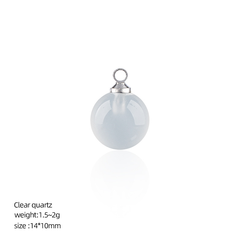 Pendentif rond agate blanche 10mm