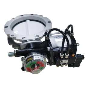 DN250 alüminyum alaşım toz tek çift flanş poliüretan kelebek vana VFS250SN V2FS250SN pnömatik aktüatörler ile - Product Image 1