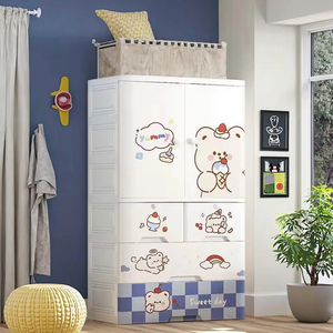 Hiện đại 4 lớp nhựa bé tủ quần áo tủ quần áo tủ quần áo cho tủ quần áo sử dụng chung đồ nội thất nhà cho phòng ngủ & phòng khách - Product Image 6