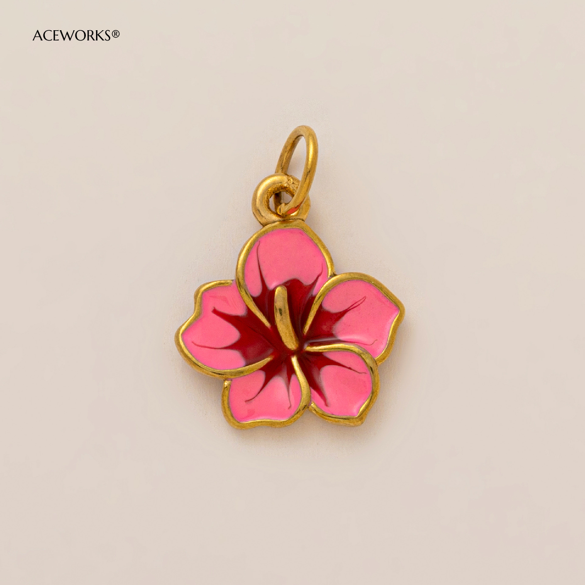 Pendentif fleur rose
