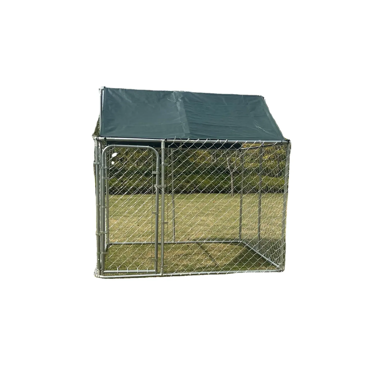 2 x 2 x 2 m strapazierfähiger haustier laufkäfig kette metall hundekennel haustier spielstuhl mit abnehmbarem dach hundekäfig laufstuhl tierkäfig