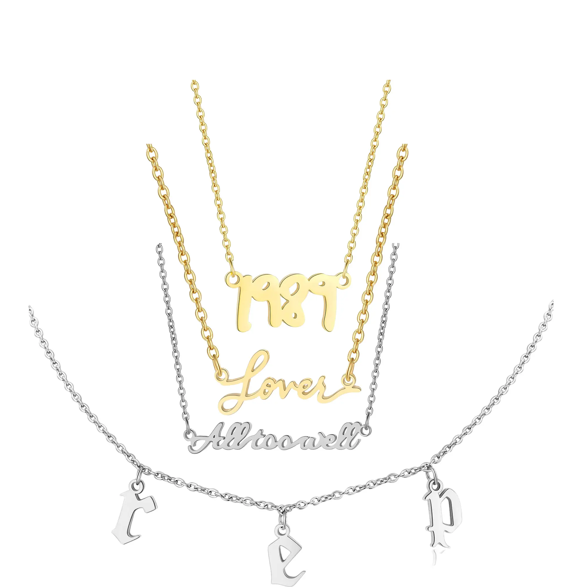 Vente en gros d'un nouveau design chanteur Taylor swift marchandise tout album chanson nom personnalisé pendentifs 1989 collier de bijoux de mode pour les fans