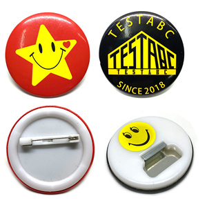 Düğme Pin rozeti promosyon ucuz Pin rozetleri özel Logo yuvarlak şekil düğme rozet 58mm - Product Image 2