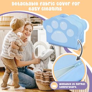 Tenderplayful OEM có thể gập lại di động Toddler du lịch giường mềm bọt sàn giường với có thể giặt bìa an toàn trẻ em ngủ cot màu xanh - Product Image 6