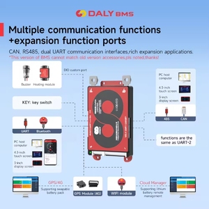 Daly Smart K型锂离子Lifepo4 4s 12V 8S 24V 16S 48v电池BMS 3S-24S 12V-72V 40A-100A用于AGV便携式电源