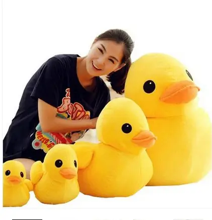 EM ESTOQUE macio kawaii bonito peluche peluche animal recheado Pato Amarelo travesseiro de pelúcia macio kawaii Pato Amarelo brinquedo de pelúcia