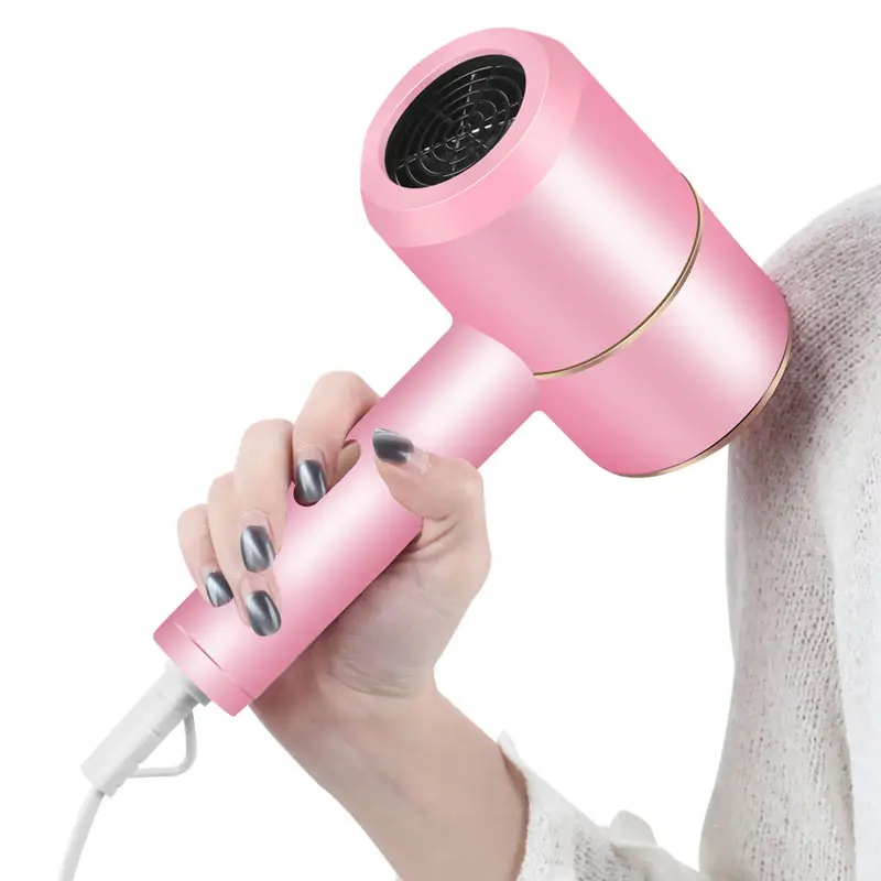 Secador de pelo de alta potencia para mujer, color rosa