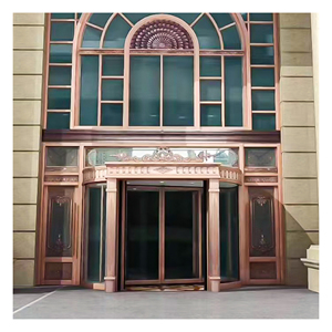 2025 Modern lüks iki flep serisi çelik cam sürgülü açık stil otel dış giriş için otomatik döner kapı - Product Image 3