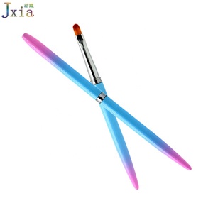 Jiexia Custom Logo Blue Pink Gradient Changing Color Design UV Gel Builder Painting Pen Oval Nail Art Gel Brush - Product Image 2