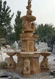 אבן שיש ורוד 3 מטר ראש אריה גדול שכבה של מזרקת מים